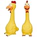Hungdao 1 Pcs Horse Toys Latex Squeaky Squeeze Chicken Squeak Turkey Balls for Play Fake Screaming Chicken Toys for Horses Soccer Ball for Reduce Separation Anxiety Noise Maker Yellow - Image 3