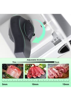 Aookay [Updated] Meat Slicer, 200W Electric Deli Food Slicer with 2 Removable 19 cm Stainless Steel Blades, Adjustable Thickness Meat Slicer for Home, Food Slicer Machine for Lamb, Beef, Bread  - Image 3