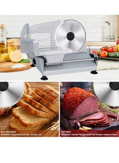 Aookay [Updated] Meat Slicer, 200W Electric Deli Food Slicer with 2 Removable 19 cm Stainless Steel Blades, Adjustable Thickness Meat Slicer for Home, Food Slicer Machine for Lamb, Beef, Bread  - Image 2
