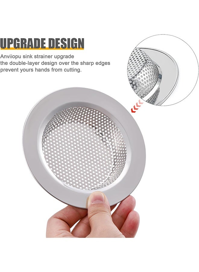 4Pack Stainless Steel Kitchen Sink Strainer Kitchen Sink Drain Strainer Anti-clogging Block Food Particles Kitchen Filter Sink Strainers for Kitchen Sinks with Large Wide Rim - Image 2