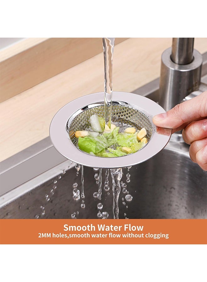 4Pack Stainless Steel Kitchen Sink Strainer Kitchen Sink Drain Strainer Anti-clogging Block Food Particles Kitchen Filter Sink Strainers for Kitchen Sinks with Large Wide Rim - Image 3