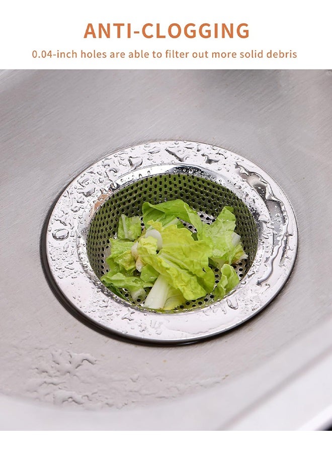 4Pack Stainless Steel Kitchen Sink Strainer Kitchen Sink Drain Strainer Anti-clogging Block Food Particles Kitchen Filter Sink Strainers for Kitchen Sinks with Large Wide Rim - Image 5