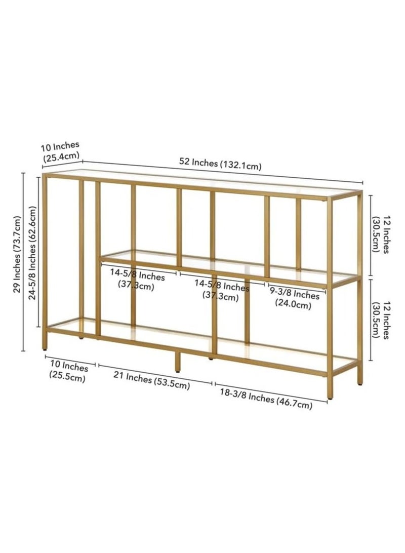 LINGWEI Entryway Console Table For Living Room Narrow Sofa Table with 3-Tier Storage Open Shelves Luxury Console Table Hall Table Living Room Sofa Side Table End Table - Image 5