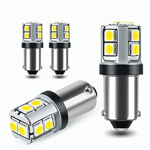 DODOFUN CANBUS BA9S White Extra Bright Car Interior Exterior Replacement Bulb Bayonet Base BA9 53 57 1445 1895 64111 Size Reading Map Dome Side Door Courtesy LED Light 12V 24V (Pack of 4) - Image 1