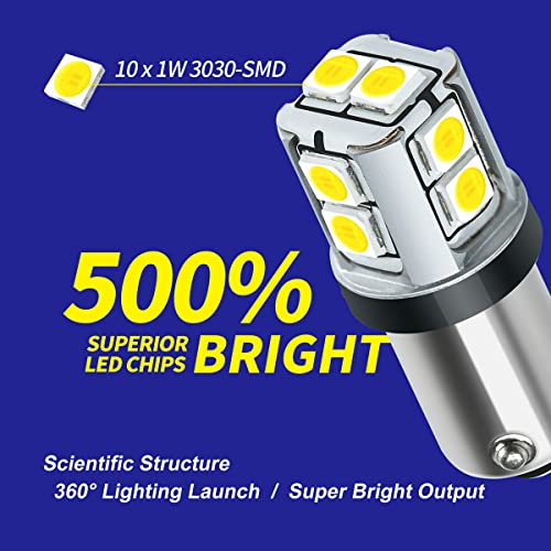 DODOFUN CANBUS BA9S White Extra Bright Car Interior Exterior Replacement Bulb Bayonet Base BA9 53 57 1445 1895 64111 Size Reading Map Dome Side Door Courtesy LED Light 12V 24V (Pack of 4) - Image 3