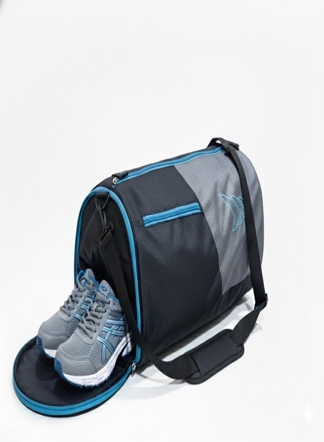 MAYOR PowerX Gym Bag Duffle Bag with Shoe Compartment Sports Gym Bag Travel Bag (Blue, Kit Bag) - Image 3