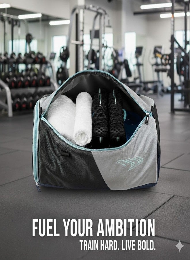 MAYOR PowerX Gym Bag Duffle Bag with Shoe Compartment Sports Gym Bag Travel Bag (Blue, Kit Bag) - Image 5