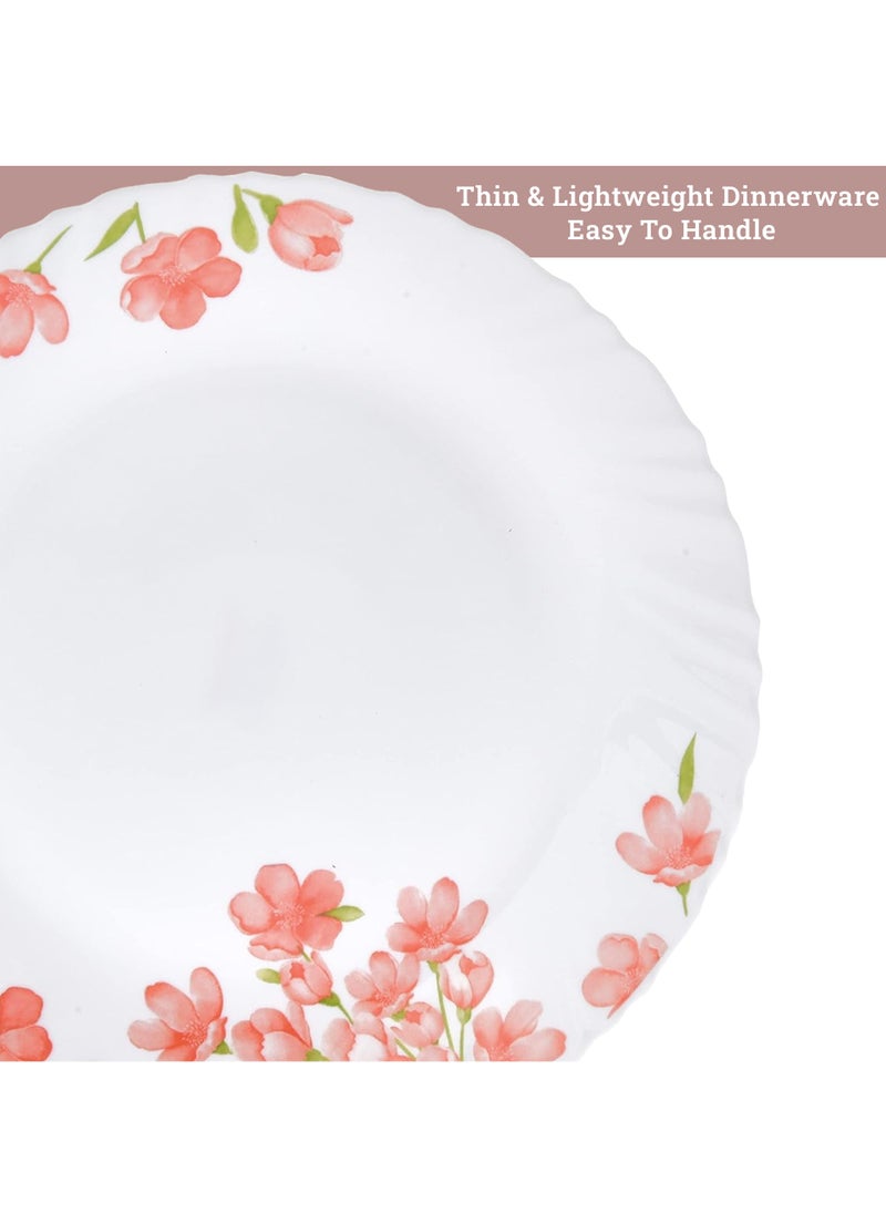 Laopala Laopala Dinnerware Set 18 Pcs Opalware Microwave Safe, Dishwasher Safe BPA -Free, Microwave Safe  Dinner Serving Set for Family Meals (Aster Pink)  - Image 5