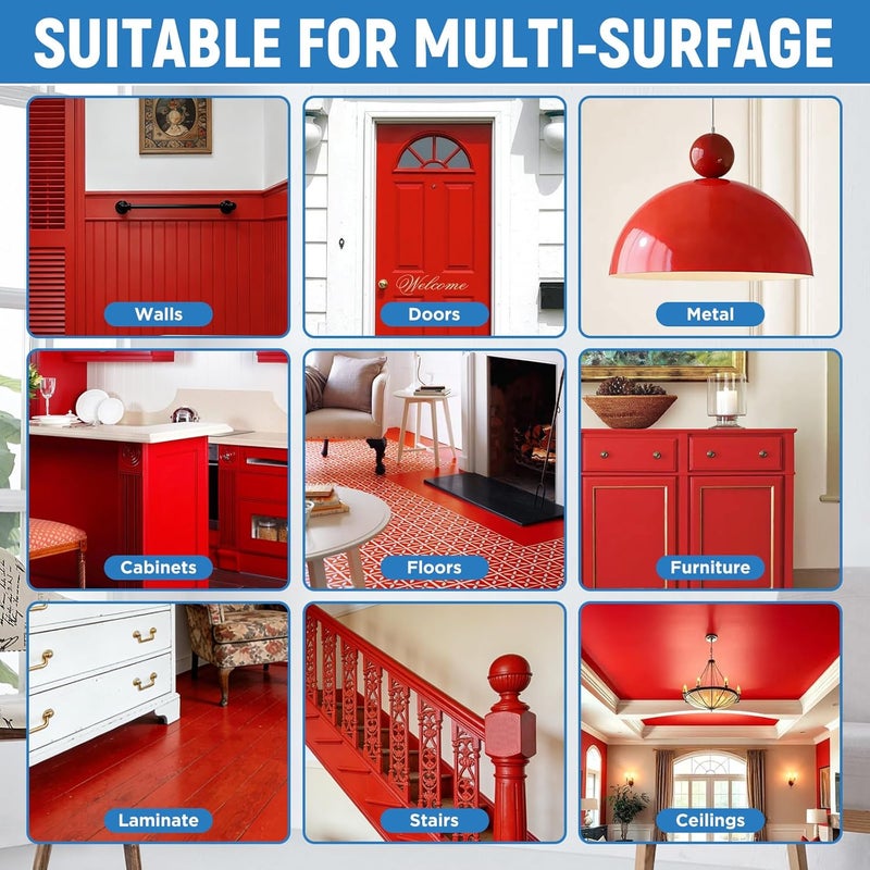 SENVEN Red Paint Multi Surface Apple Red Touch Up Paint Repair for Wall,Door,Cabinets,Wood,Furniture, Appliance,Tile,Porcelain,Touch Up Paint Pen for Refrigerators,Washers,Dishwashers,Microwave,Oven - Image 3
