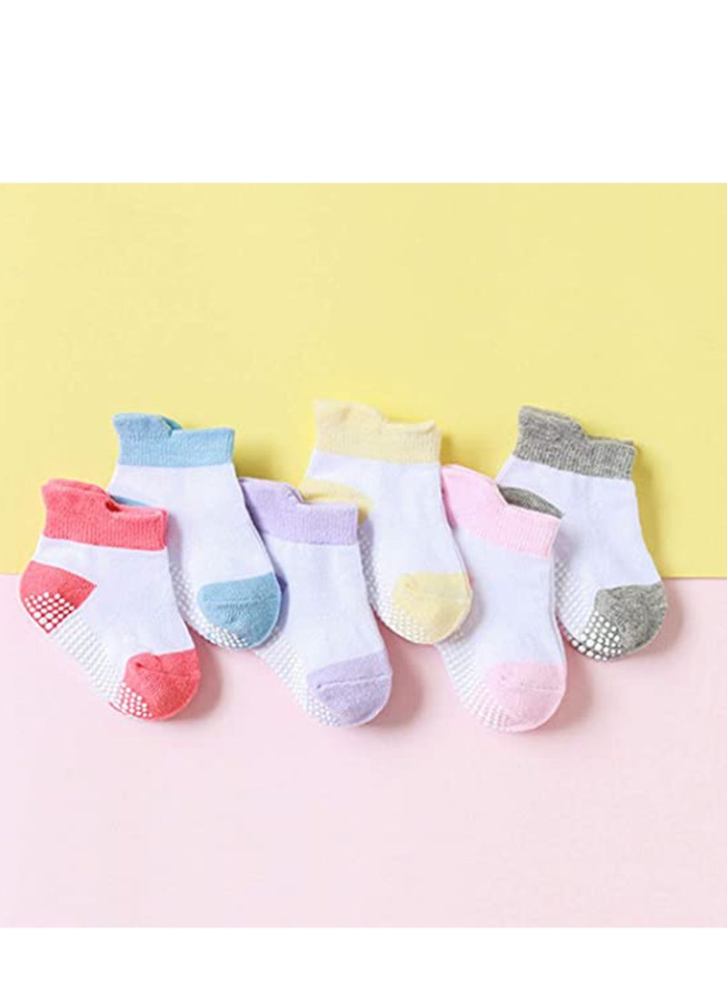 SYOSI 12 Pairs Anti Slip Toddler Socks, Non Skid Ankle Socks with Grips for Toddler Kids Girls, Kids 3 Years - Image 4