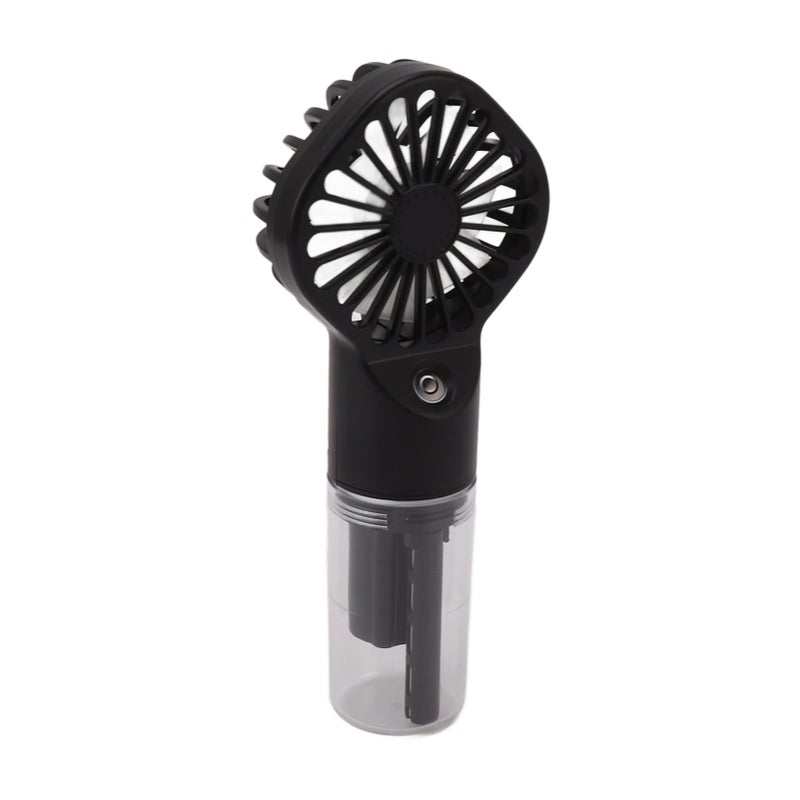 Portable Handheld Misting Fan USB Rechargeable Water Spray Mist Fan with 4 Gear Speed Black - Image 5