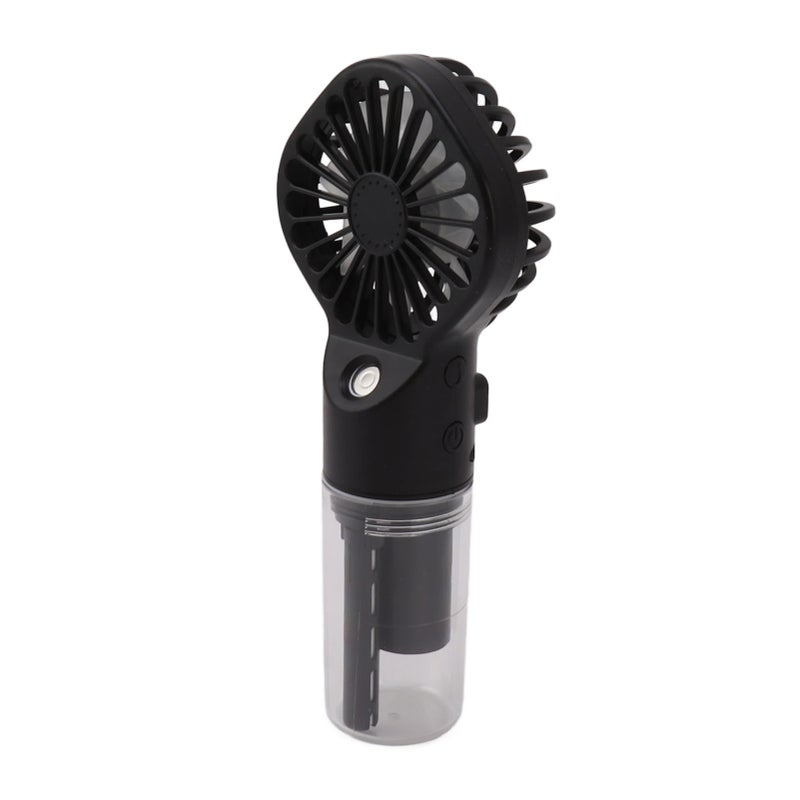 Portable Handheld Misting Fan USB Rechargeable Water Spray Mist Fan with 4 Gear Speed Black - Image 2