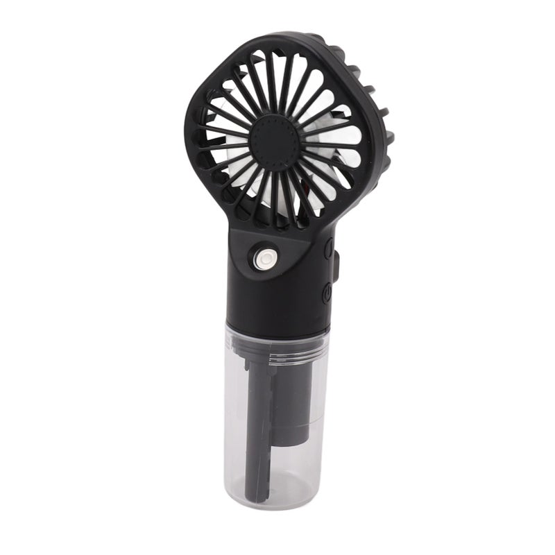 Portable Handheld Misting Fan USB Rechargeable Water Spray Mist Fan with 4 Gear Speed Black - Image 3