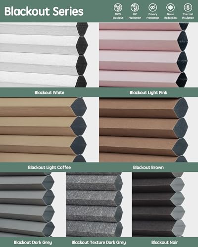 Yoolax Motorized Cellular Shades Compatible with Alexa, Motorized Blinds with Remote Smart Honeycomb Shades for Indoor Windows, Automatic Blinds with Remote, Fabric Sample (Multicolor) - Image 3
