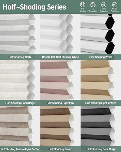 Yoolax Motorized Cellular Shades Compatible with Alexa, Motorized Blinds with Remote Smart Honeycomb Shades for Indoor Windows, Automatic Blinds with Remote, Fabric Sample (Multicolor) - Image 2