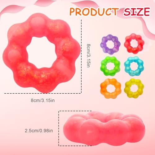 Manmel 4Pack Squishy Toys Wearable Bracelet Stress Balls Fidget Toys Soft Donut Stress Relief Sensory Toy for Kids Adults Squeeze Balls Stress Toys for Party Favors Goodie Bags Stuffers - Image 5