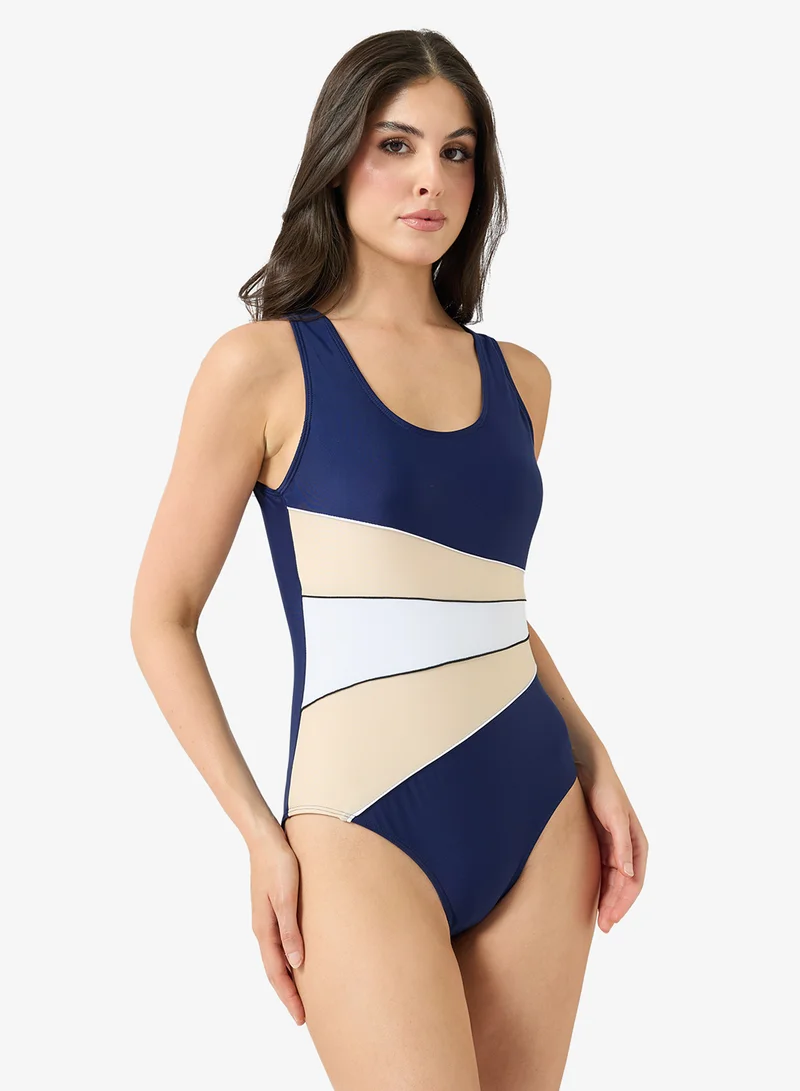 Frwd  Square Neck Colorblock Swimsuit for Women | Best Price UAE