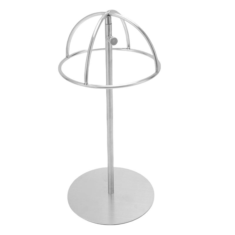 Tabletop Hat Stand: Silver Adjustable Iron Hat Holder - Sturdy Load Bearing Capacity Elegant Minimalist Design for Home Galleries Retail Stores - Image 5