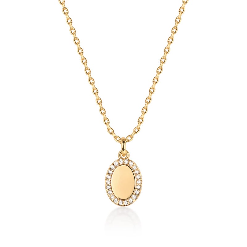 PAVOI 14K Gold Plated Pendant Necklace l Necklaces for Women (Oval, Yellow Plated) - Image 1