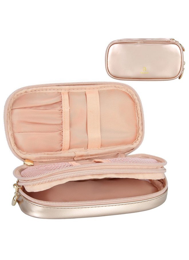 MONSTINA Makeup Bag For Womenpouch Bagmakeup Brush Bags Travel Kit Organizer Cosmetic Bag (Cgold)  - Image 1