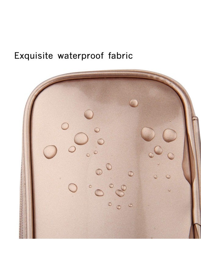 MONSTINA Makeup Bag For Womenpouch Bagmakeup Brush Bags Travel Kit Organizer Cosmetic Bag (Cgold)  - Image 3