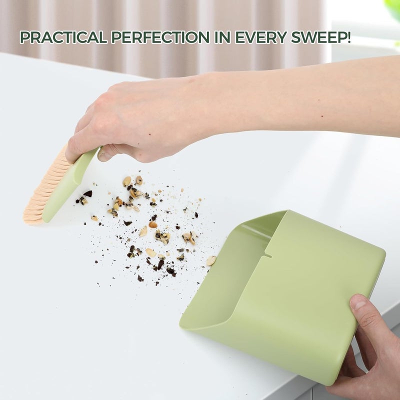 SNAPCOM Broom and Dustpan with Trash Can Portable Hand Whisk Broom Brush Mini Hanging Trash Can Soft Bristle Household use for Cleaning Desktop Drawer Sofa Keyboard Office Home 1 pcs - Image 3
