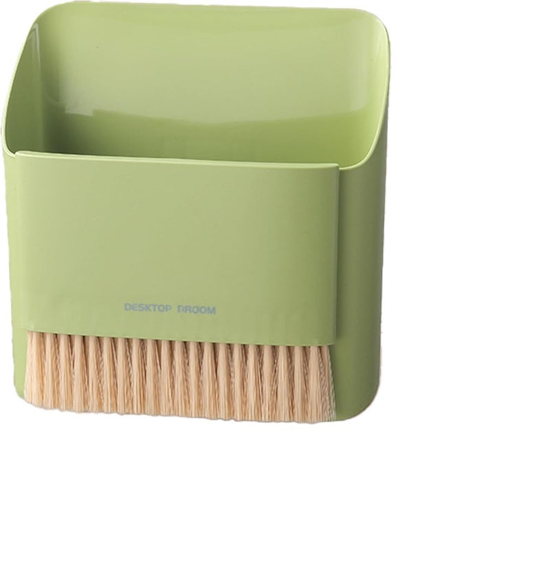 SNAPCOM Broom and Dustpan with Trash Can Portable Hand Whisk Broom Brush Mini Hanging Trash Can Soft Bristle Household use for Cleaning Desktop Drawer Sofa Keyboard Office Home 1 pcs - Image 1