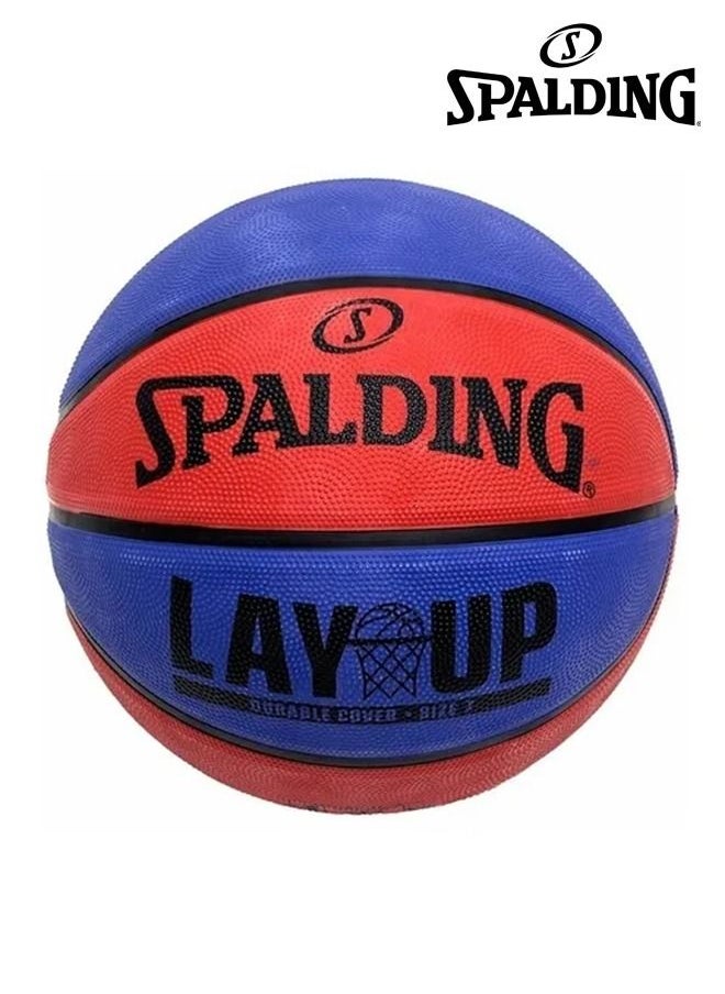 SPALDING Layup Blue Red Rubber Basketball size 7  - Image 1