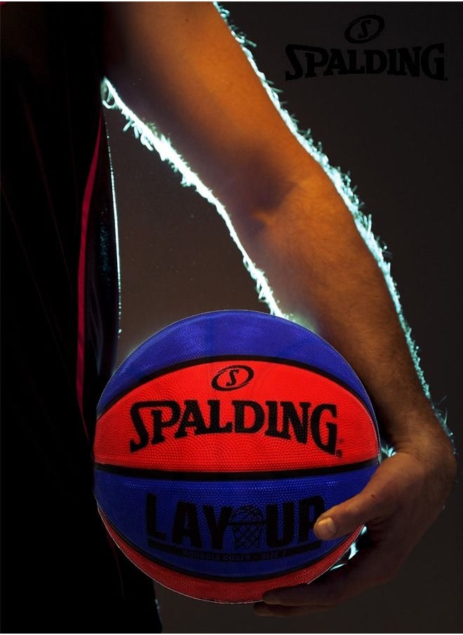 SPALDING Layup Blue Red Rubber Basketball size 7  - Image 4