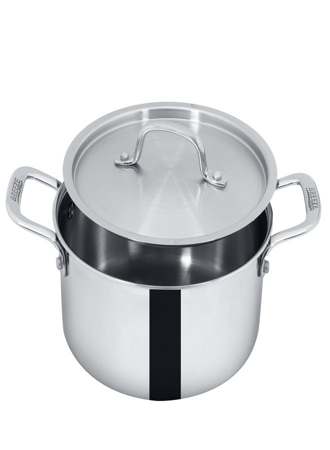 BREEZE Triply Stainless Steel Stock Pot/Casserole with Steel Lid | Very Small, | Induction Friendly | Nonstick 3-Layer Body, 100% Pure & Toxin-Free (22 cm) - Image 2