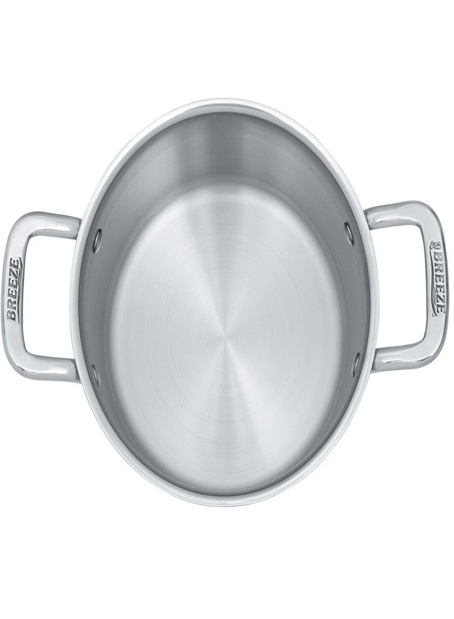 BREEZE Triply Stainless Steel Stock Pot/Casserole with Steel Lid | Very Small, | Induction Friendly | Nonstick 3-Layer Body, 100% Pure & Toxin-Free (22 cm) - Image 3