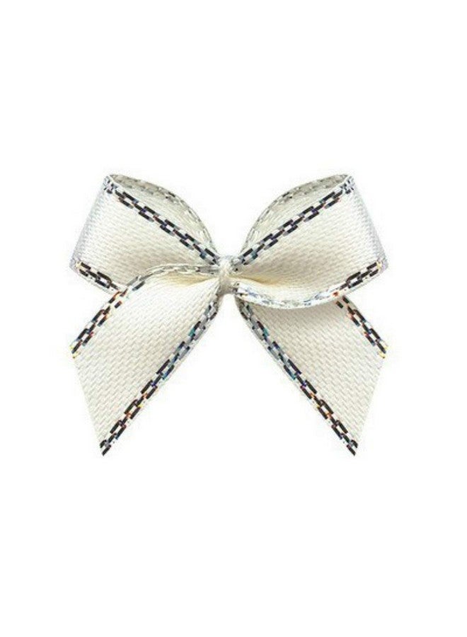 Aysekone 100 Pieces Mini Metallic Edge Satin Bowknot Flowers Diy Craft Ribbon Bow Appliques For Sewing,Scrapbooking,Wedding And Decoration (Mixed 10 Colors) - Image 4