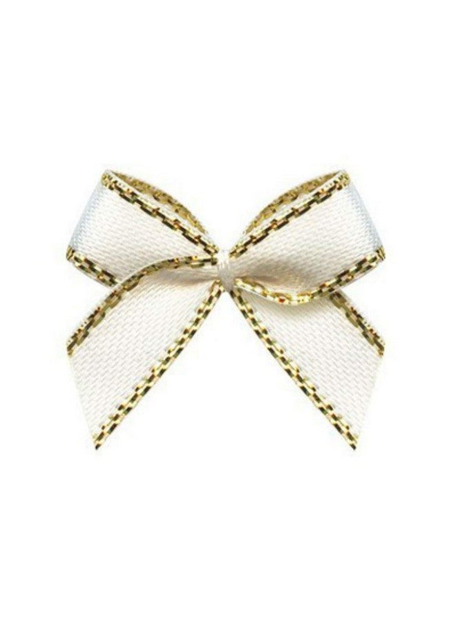 Aysekone 100 Pieces Mini Metallic Edge Satin Bowknot Flowers Diy Craft Ribbon Bow Appliques For Sewing,Scrapbooking,Wedding And Decoration (Mixed 10 Colors) - Image 5