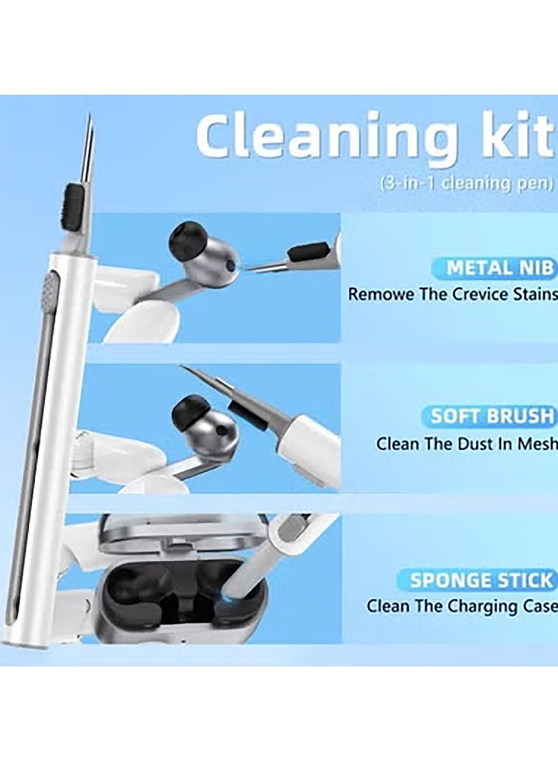 Soft Silicone Case ​with Keychain and Cleaning tools for Oppo Enco Air 4i Case Cover-Blue - Image 3