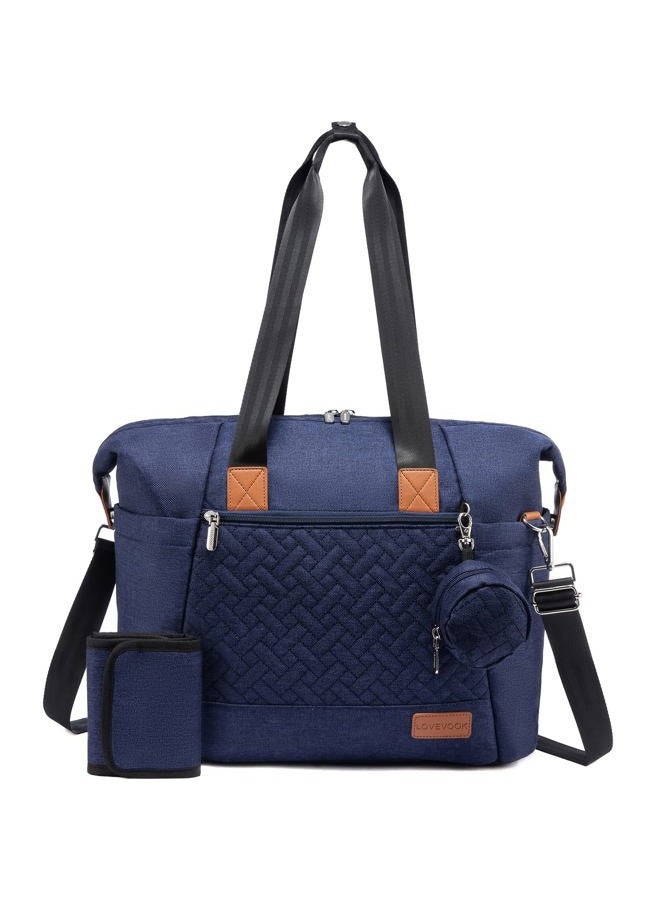 Lovevook Diaper Bag Tote, Large Baby Tote Bag, Travel Diaper Tote for Mom and Dad with Changing Pad and First Aid Bag,Navy Blue, Navy Blue, Large, Casual Fashional Large Capacity - Image 1