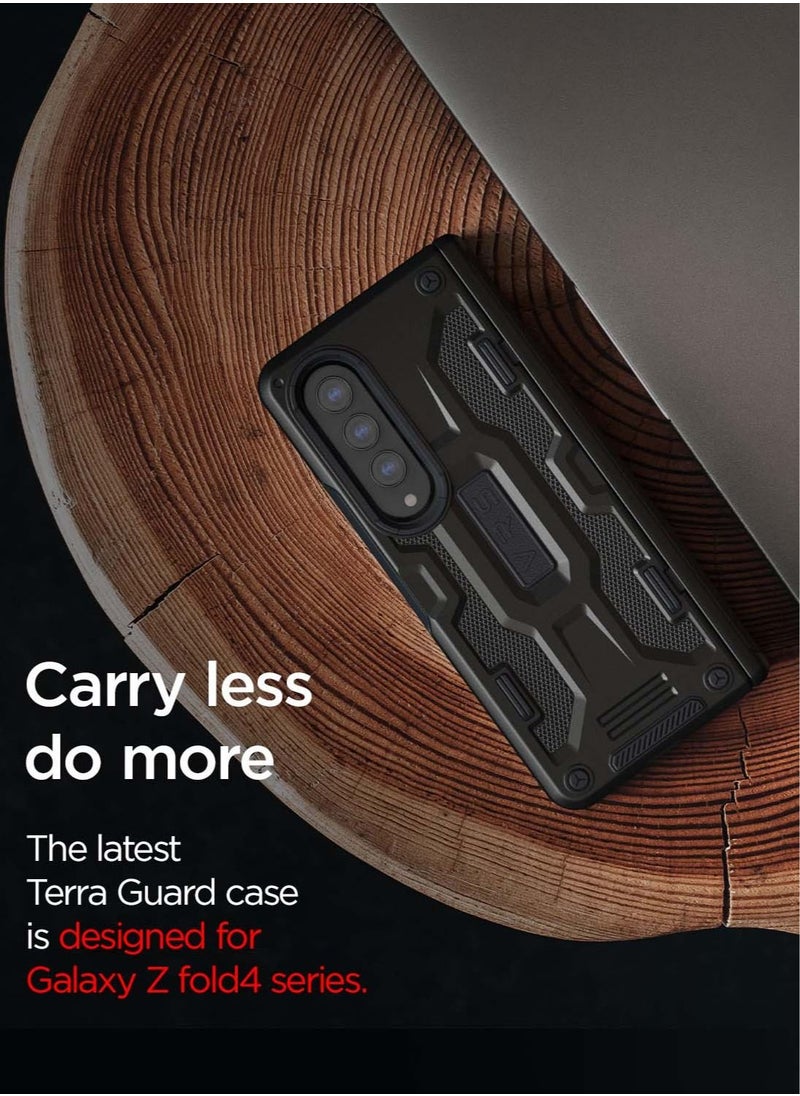 Terra Guard Active (Hinge Protection) Case Cover for Samsung Galaxy Z Fold 4 (2022) With Screen Protector - Matte Black