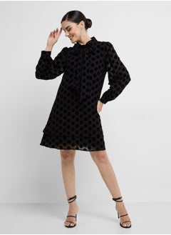 YAS Yasflocki Mesh Detailed Dress  - Image 1