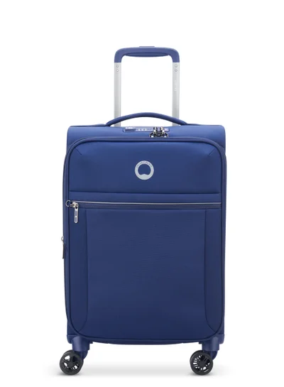 ديلسي _باريس Brochant 2.0 55cm Softcase 4 Double Wheel Expandable Cabin LuggageTrolley Blue