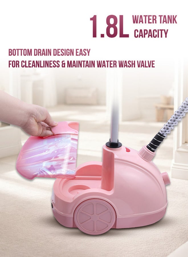 SONASHI Garment Steamer – Mechanical Control with 11 Fabric Levels | 1.8L Water Tank, Steam Flow 33–39g/min | Heat-Resistant Handle, Auto Power Off & Overheat Protection | ABS Hanger, PVC Steam Hose, Extendable Aluminium Pole | 1.8 L 2000 W SGS-321N Pink - Image 4