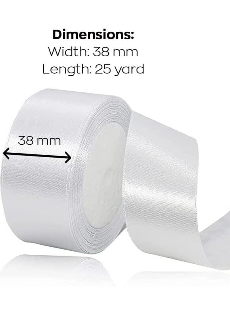Generic Vanilla Satin Ribbon, 38mm x 25yd Fabric Polyester Ribbon for Gift Wrapping, Party Favors, Wedding Decorations, Bow Making, Bouquets, Sewing Projects & Craft Supplies  - Image 2