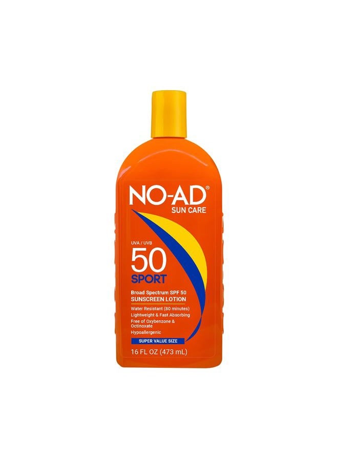 no ad No-Ad Sport Sunscreen Lotion, SPF 50 16 oz - Image 1