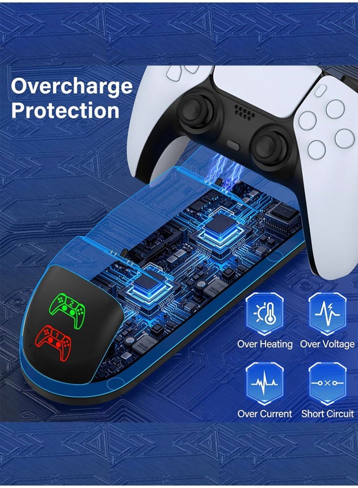 DOBE PS5 Charging Station, Dualsense Charging Station Dock for Dual PlayStation 5 Controllers with LED Indicator, Fast Charging Dock for PlayStation 5 Controller  - Image 2