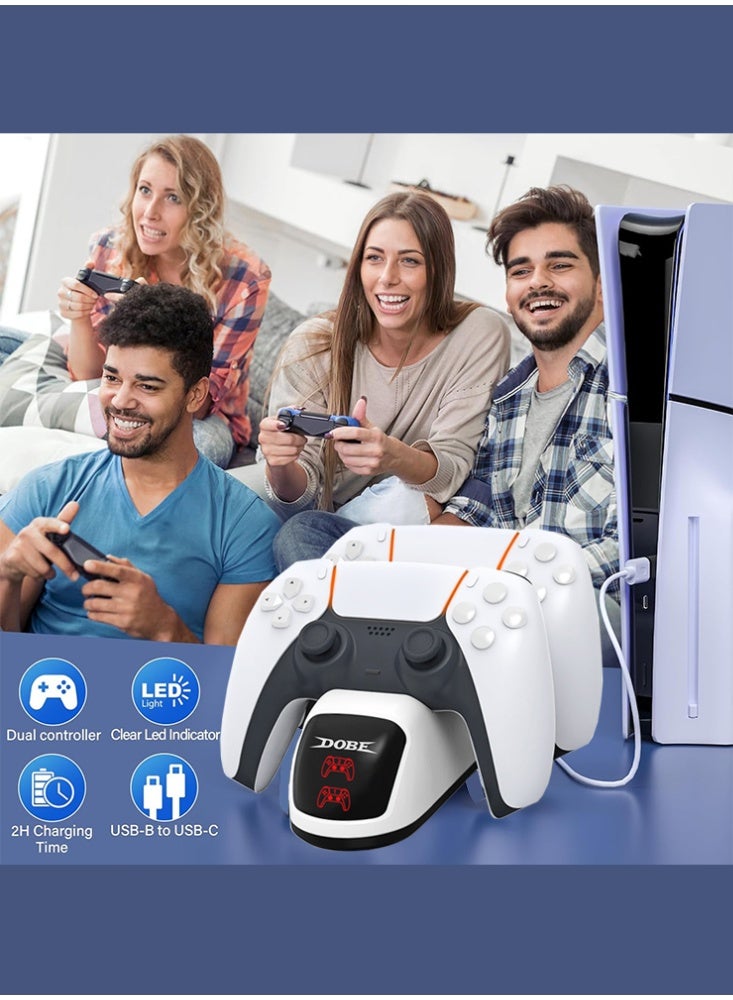 DOBE PS5 Charging Station, Dualsense Charging Station Dock for Dual PlayStation 5 Controllers with LED Indicator, Fast Charging Dock for PlayStation 5 Controller  - Image 5