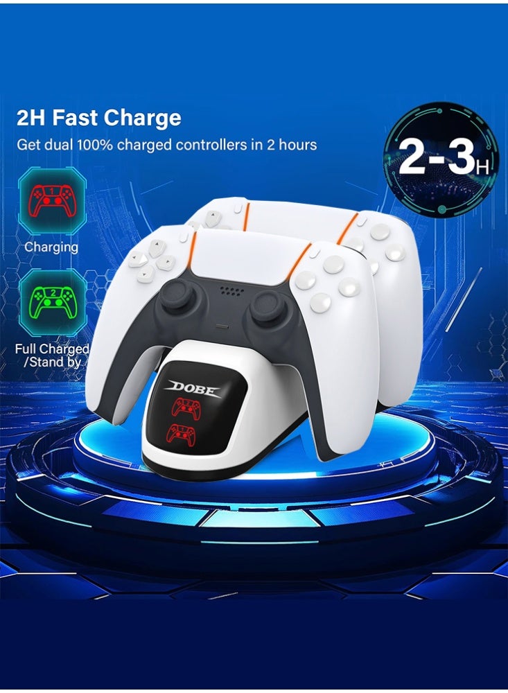 DOBE PS5 Charging Station, Dualsense Charging Station Dock for Dual PlayStation 5 Controllers with LED Indicator, Fast Charging Dock for PlayStation 5 Controller  - Image 3