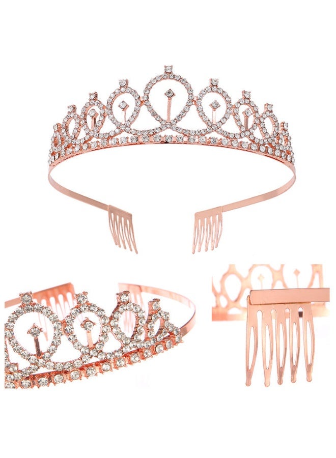Birthday Queen Sash & Rhinestone Headband Set, Birthday Crowns for Girl, Rose Gold Glitter Birthday Sash Birthday Tiara Gifts for Girl Birthday Party Supplies  - Image 4