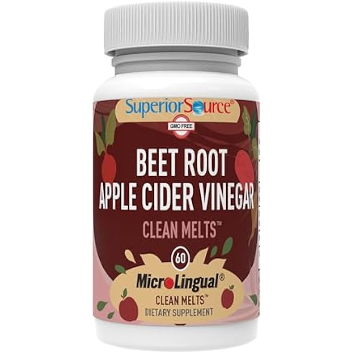 Superior Source Beet Root & Apple Cider Vinegar Clean Melts - Premium Energy Supplement & Nitric Oxide Booster - Organic, Non-GMO & Preservative-Free - 60 MicroLingual Tablets - Image 1