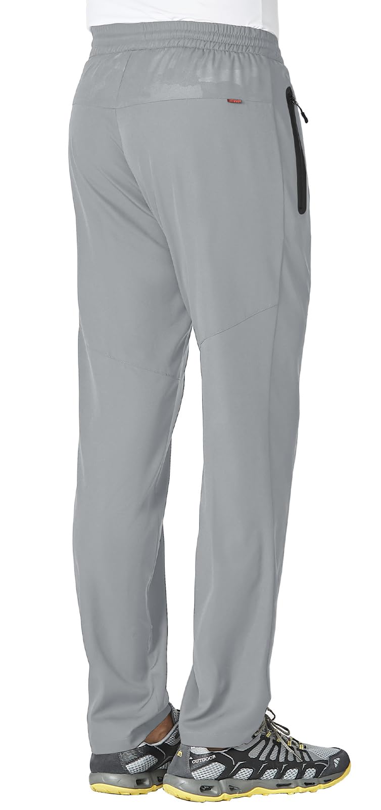 Rdruko Men's Sweatpants with Zipper Pockets Athletic Pants for Jogging, Workout, Gym, Running, Exercise Open Bottom(Light Grey, US L) - Image 3