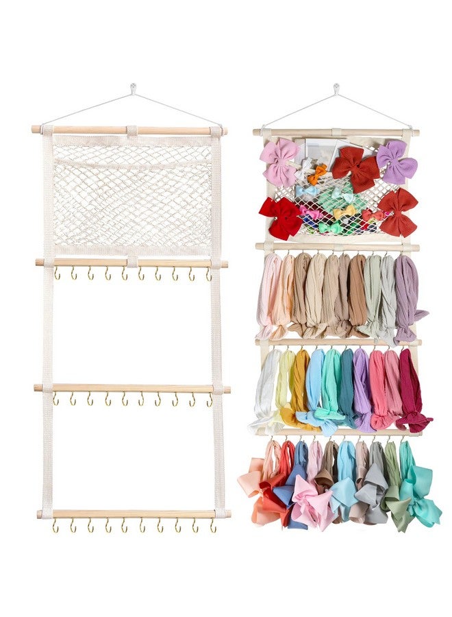 Alinmo Headband Holder Hair Bows Organizer for Baby Girls Large Capacity Bow Holder Hair Accessories Wall Hanging Organizer for Toddler Baby Girl Nursery Room Decor - Image 1