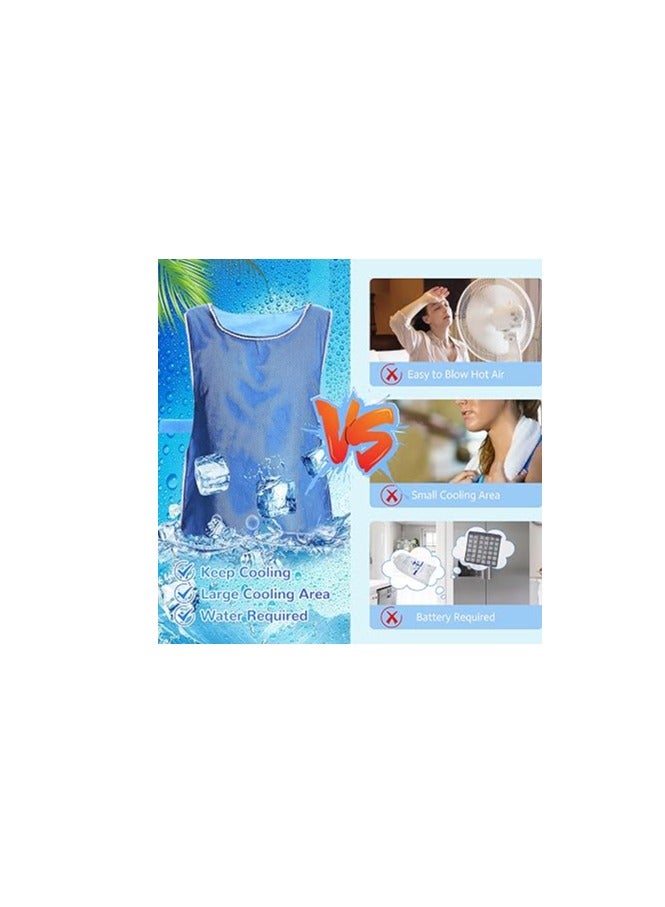 SOLARAE سترة تبريد، سترة رياضية قابلة للتعديل بتقنية التبريد بالتبخر، سترة باردة للملابس النشطة، سترة ثلجية من PVA للرجال والنساء، سترة عاكسة للثلج، جاكيت بارد للعمل في الحرارة، ملابس تبريد للطقس الحار - Image 2