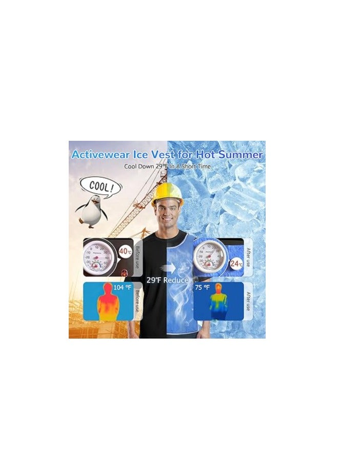 SOLARAE سترة تبريد، سترة رياضية قابلة للتعديل بتقنية التبريد بالتبخر، سترة باردة للملابس النشطة، سترة ثلجية من PVA للرجال والنساء، سترة عاكسة للثلج، جاكيت بارد للعمل في الحرارة، ملابس تبريد للطقس الحار - Image 3